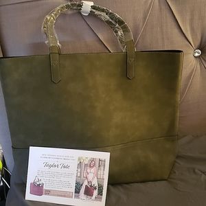 K.Carroll Taylor catch-all-bag Oversized tote Army Green NEW NWT